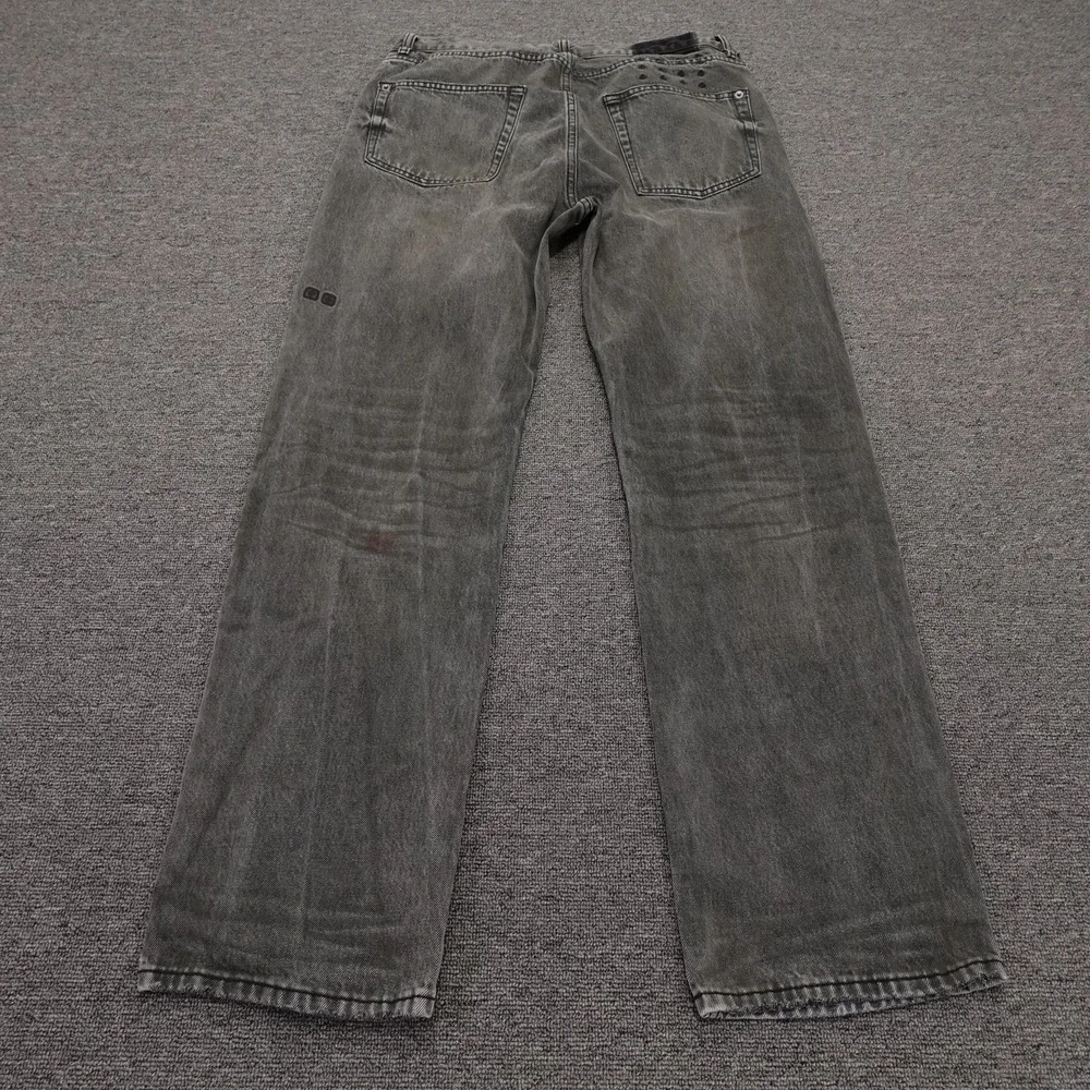 Ksubi Anti K Mekanik Jeans Mens 32x30 Gray Dark Wash Relaxed Fit Straight Denim